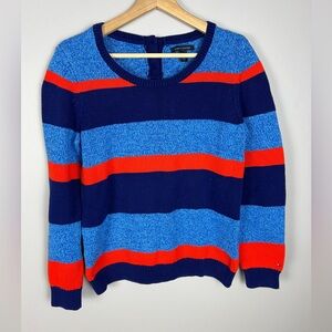 TOMMY HILFIGER Cotton‎ Knit Striped Sweater Women's Large Blue Orange Nautical